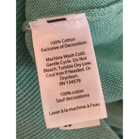 Vineyard Vines Sweater Women's Size XS Mint Green Cotton Mock Neck 1/4 Zip - Picture 7 of 7